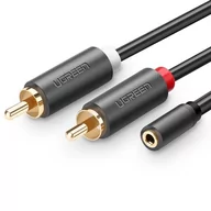 Kable komputerowe i do monitorów - Ugreen AV102 Kabel 2x Rca Cinch do jack 3.5mm 1,5m - miniaturka - grafika 1