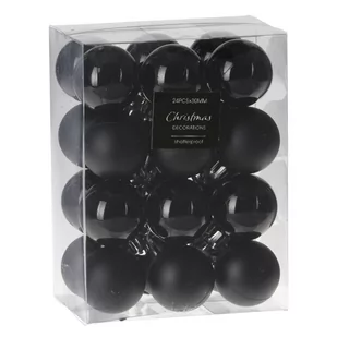 Lumarko Lumarko Komplet 24 Bombek 3cm Czarne! HV049771-SW Mondex - Bombki - miniaturka - grafika 1