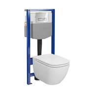 Stelaże i zestawy podtynkowe do WC - Zestaw Podtynkowy Komfort Miska Wc Cobe Przycisk Chrom S701-829 - miniaturka - grafika 1