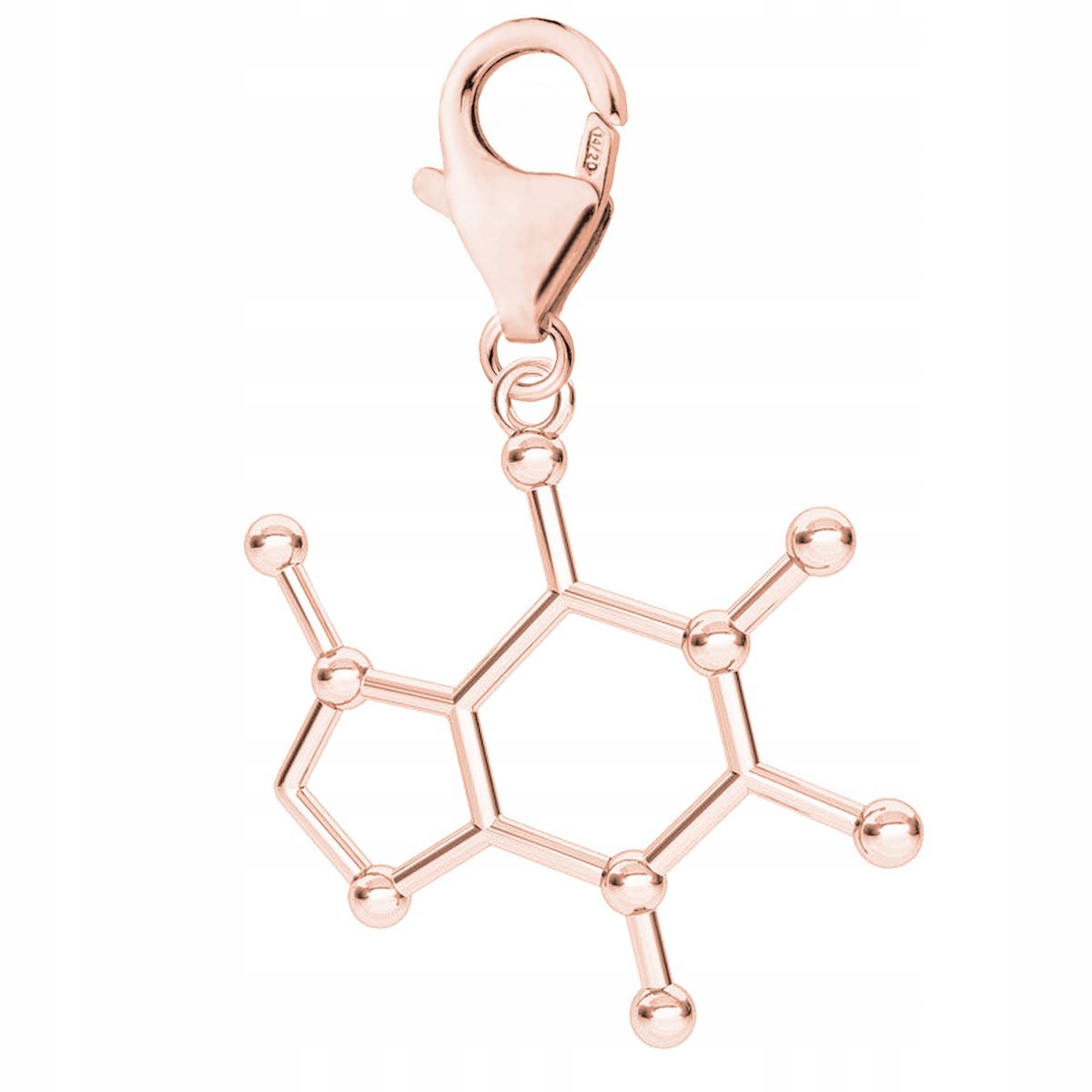 Zawieszka Pozłacana Wzór Kofeina Coffee ze Wzorem Kofeiny Kawa SREBRO 925