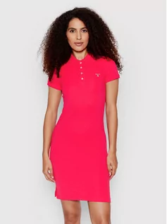 Sukienki - Gant Sukienka codzienna Original Pique 402300 Różowy Regular Fit - grafika 1