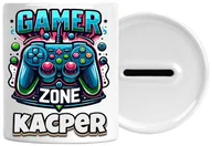 Skarbonki - Skarbonka Dla Gracza Gaming Z Napisem Nadrukiem Prezent Urodziny Zatyczka Na Dole - miniaturka - grafika 1