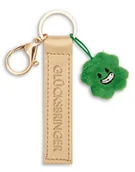 Plecaki - NICI 62019 breloczek do kluczy, talizman, taśma ze sztucznej skóry, 10 cm, z liśćmi koniczyny, złoty towarzysz do plecaka lub torby, uchwyt na klucze dla małych i dużych 62019 - miniaturka - grafika 1