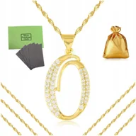 Biżuteria dla dzieci - BIŻUTERIA DZIECIĘCA, ZŁOTY NASZYJNIK LITERKA "O" DLA DZIEWCZYNKI 40cm 18K - miniaturka - grafika 1