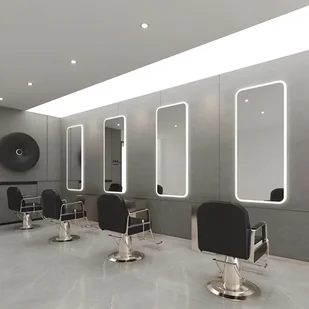 Konsola konsoleta fryzjerska barberska lustro fryzjerskie LED rama aluminiowa 170x70 PRO - Meble fryzjerskie - miniaturka - grafika 1