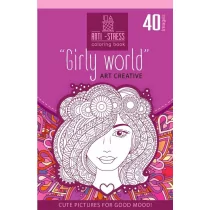 Kolorowanka antystresowa Girly world - Rozwój osobisty - miniaturka - grafika 1