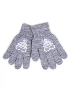 Rękawiczki Chłopięce Pięciopalczaste Z Odblaskiem Szare Z Goglami 18 Cm Yoclub - Rękawiczki dla dzieci - miniaturka - grafika 1