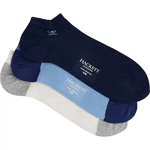 Hackett London Skarpety męskie Solid Tri Tl, Granatowy/niebieski, L - Skarpetki męskie - miniaturka - grafika 1