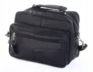 Torba męska skórzana CONVEY (PL) 276 Pozioma Czarna Dwukomorowa 29 x 20 x 15 [cm] - Torby męskie - miniaturka - grafika 1
