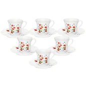 Serwisy do kawy i herbaty - Serwis kawowy porcelanowy DOMOTTI Poppies 6 osób (12 elementów) - miniaturka - grafika 1