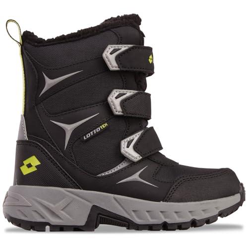 Lotto PINECREEK TEX K Unisex dziecięce półdługie kozaki, czarne/srebrne, 29 EU, czarny srebrny, 29 EU