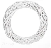 Dekoracje domu - Wianek wiklinowy 36cm biały DPDN-030 - miniaturka - grafika 1