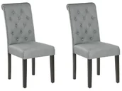 Krzesła - Shumee Zestaw 2 krzeseł do jadalni szary VELVA 226806 - miniaturka - grafika 1