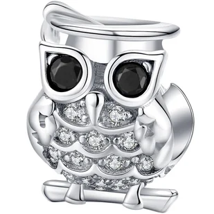 CHARMS SOWA srebro 925 koralik S925 - Wisiorki - miniaturka - grafika 1