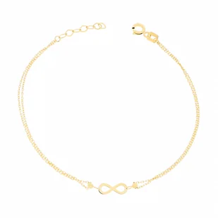 Złota bransoletka ze znakiem nieskończoności 17 cm pr. 585 - Bransoletki Złota bransoletka ze znakiem nieskończoności 17 cm pr. 585 - Bransoletki - miniaturka - grafika 1