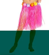 Spódnice - Widmann 2786K - spódnica hawajska dla dzieci, 40 cm, różowa spódnica z wielokolorowym paskiem kwiatowym, rozciągliwy ściągacz, akcesoria, karnawał, przebranie, letnie festyny, przedszkola, hula - miniaturka - grafika 1