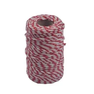 Kłódki - SZNUREK BAWEŁNIANY BIAŁO-CZERWONY 100G 2MM - miniaturka - grafika 1