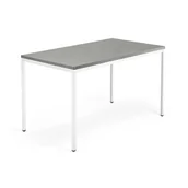 Biurka - Biurko MODULUS, 4 nogi, 1400x800 mm, biała rama, jasnoszary - miniaturka - grafika 1