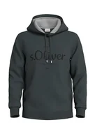 Bluzy męskie - s.Oliver Sales GmbH & Co. KG/s.Oliver Męska bluza z logo z kapturem, szary, XL - miniaturka - grafika 1