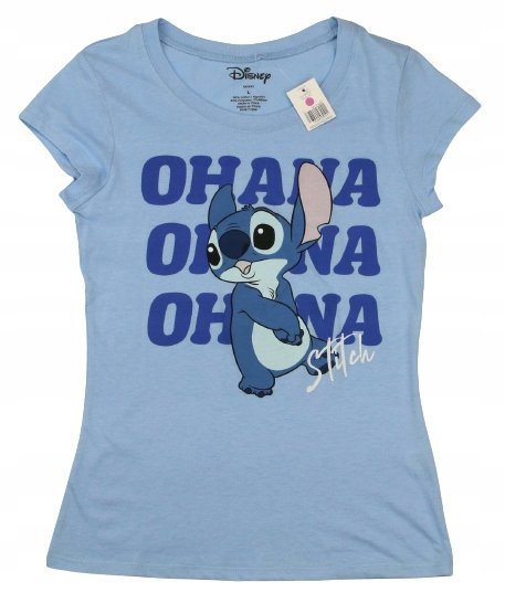 Koszulka damska młodzieżowa T-shirt DISNEY Lilo i Stitch r. L niebieska