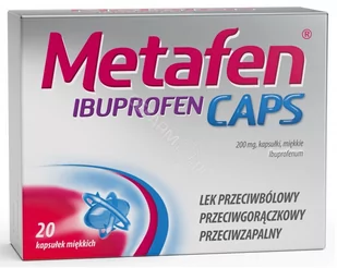 POLPHARMA Metafen Ibuprofen Caps 200 mg x 20 kaps - Przeziębienie i grypa - miniaturka - grafika 1