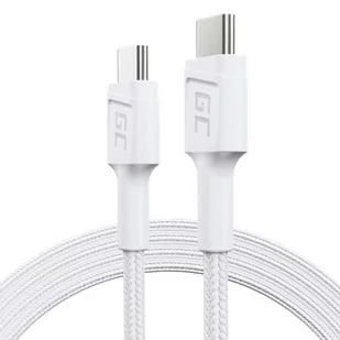 Green Cell PowerStream - Kabel Przewód USB-C - USB-C 120 cm Power Delivery 60W, QC 3.0 (biały) - Kable USB - miniaturka - grafika 1
