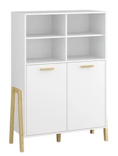 Regał Otwarty Niski Belle 2D Biały - Inne meble do salonu - miniaturka - grafika 1