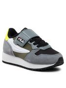 Buty dla dziewczynek - Fila Sneakersy Retroque Velcro Kids FFK0036.83149 Szary - miniaturka - grafika 1