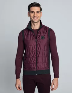 kamizelka agira slim fit bordo - Kamizelki męskie - miniaturka - grafika 1