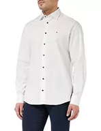 Sukienki - Tommy Hilfiger Męska sukienka koszulowa Cl Stretch Solid Poplin Rf, biały, 40 - miniaturka - grafika 1