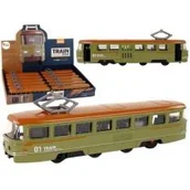 Pociągi dla dzieci - Pociąg z napędem dźwięk metalowy zielony Leantoys - miniaturka - grafika 1