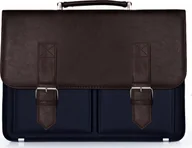 Teczki i aktówki - Solome GRANATOWA AKTÓWKA TECZKA LISTONOSZKA SOLOME - miniaturka - grafika 1