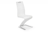 Krzesła - Nowoczesne wygięte krzesło ekoskóra białe AFINI - miniaturka - grafika 1