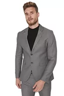 Płaszcze męskie - Trendyol Męski płaszcz z klapą, teksturowany, regularny, szary, 54, Szary - miniaturka - grafika 1