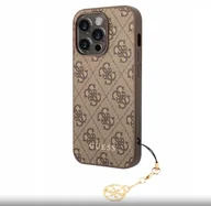 Etui i futerały do telefonów - Guess 4G Charm Case For Iphone 13 Pro Tone On Tone Brown/Brązowe - miniaturka - grafika 1