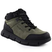 Buty zimowe męskie - Botki męskie trapery ocieplane khaki Bugatti 331-8373H-4100 - miniaturka - grafika 1