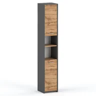 Szafki łazienkowe - Szafka Łazienkowa Słupek Stojący HUGO Szary Dąb Wotan - miniaturka - grafika 1