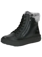 Kozaki damskie - Caprice Damskie ciepłe buty 9-26202-43, modne kozaki, Black Nappa, 41 EU szerokie, Czarna papka, 41 EU Weit - miniaturka - grafika 1