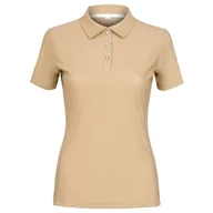 Koszulki jeździeckie - Koszulka polo EQ.QUEEN Andrea 25SS damska Kolor: beżowy, Rozmiar: M - miniaturka - grafika 1