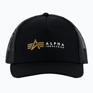 Czapka z daszkiem męska Alpha Industries Label Trucker black WYSYŁKA W 24H 30 DNI NA ZWROT - Czapki damskie - miniaturka - grafika 1