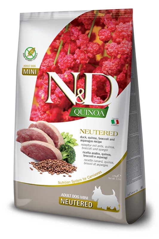 Farmina N&D Quinoa Dog Neutere Adult Mini duck broccoli & asparagus 7 kg