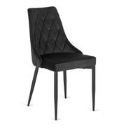 Krzesła - Czarne nowoczesne welurowe krzesło - Ziso - miniaturka - grafika 1