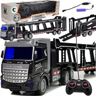 Zabawki zdalnie sterowane - DUŻA LAWETA SAMOCHÓD ZDALNIE STEROWANY RC CIĘŻARÓWKA 36CM EFEKTY ŚWIETLNE - miniaturka - grafika 1