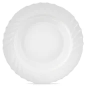 Talerze - Talerz obiadowy głęboki szklany biały LUNA 22.5cm 350ml ORION 129579 - miniaturka - grafika 1