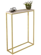 Konsole i sekretarzyki - Minimalistyczna konsola złoty + dąb sonoma G7-R65 - miniaturka - grafika 1