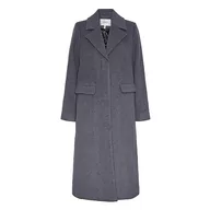 Płaszcze damskie - YAS Damski płaszcz wełniany YASLIMA LS Wool Mix Coat S. NOOS, średni szary melanż, XL, Medium Grey Melange, XL - miniaturka - grafika 1