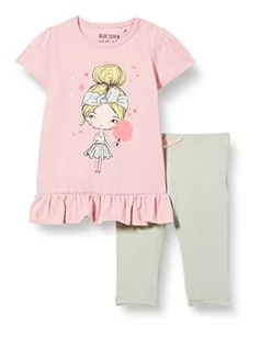 Blue Seven 2-częściowy zestaw dla niemowląt i dziewczynek, tunika i Capri, legginsy z szortami, różowe oryginał, 9-12 miesięcy, Różowy Orig, 74 cm - Bluzki dla niemowląt - miniaturka - grafika 1