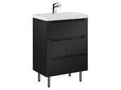 Szafki łazienkowe - Szafka Stojąca Z Umywalką ETH 60 cm - Czarny Mat - miniaturka - grafika 1