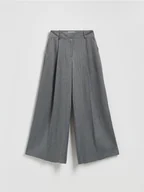 Spodnie damskie - Reserved - Szerokie spodnie w paski - ciemnoszary - miniaturka - grafika 1