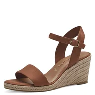 Moda i Uroda OUTLET - Tamaris Damskie sandały klinowe 1-28300-42, koniak, 40 EU - miniaturka - grafika 1